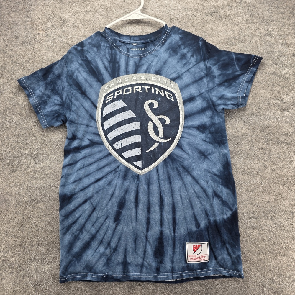 Sporting Kansas City Shirt Mens M Blue MLS Soccer Mitchell & Ness Tie Dye Tee